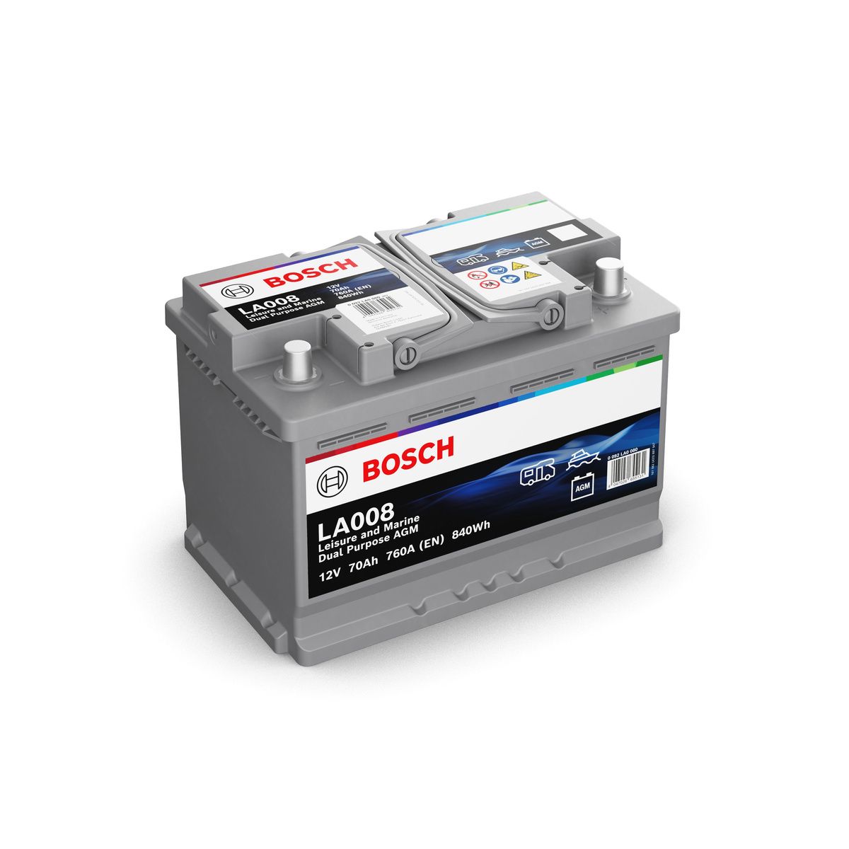 Versorgungsbatterie AGM 12V/70Ah/760A LxBxH 278x175x190mm/S:0