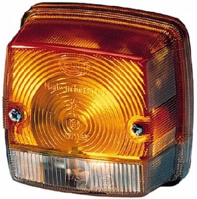 Blink-Positionsleuchte gelb/weiss Hella 12/24V LxBxH 84x84x51mm li.+re P21W/C5W