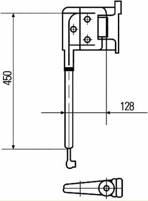 Spiegelstange links 128x450  6-Pol