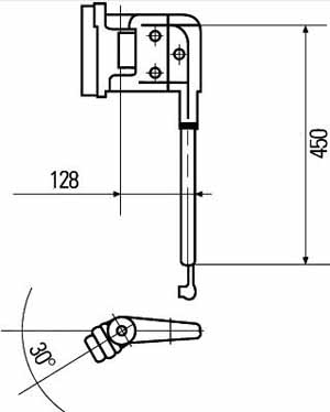Spiegelstange rechts 128x450  6-Pol